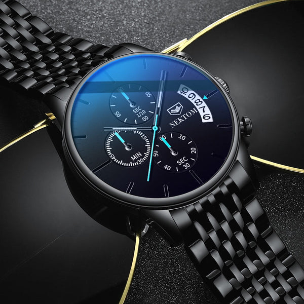 Reloj de Acero Inoxidable para Hombre con Cierre Mariposa y Movimiento de Cuarzo