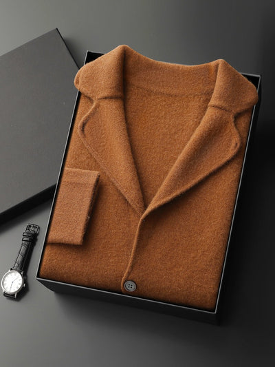 Suéter Saco de Cachemira para Hombre con Cuello Solapa - Tejido Grueso y Cómodo - Image 4