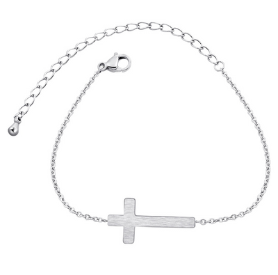 Pulsera Cruz Religiosa Plata Oro Acero Inoxidable - Regalo Dama de Honor - Image 8