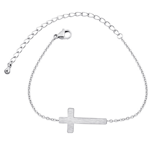 Pulsera Cruz Religiosa Plata Oro Acero Inoxidable - Regalo Dama de Honor - Image 8