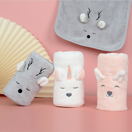 Toalla Facial Infantil de Felpa Coral con Diseños Animados