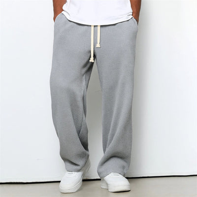 Pantalones Athleisure de Pierna Ancha y Tejido Waffle para Hombre - Image 4