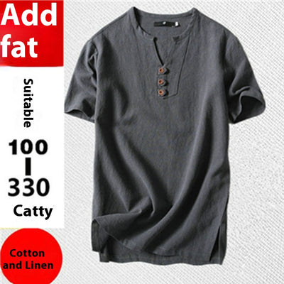 Camiseta Hombre Algodón y Lino Suelta - Image 4