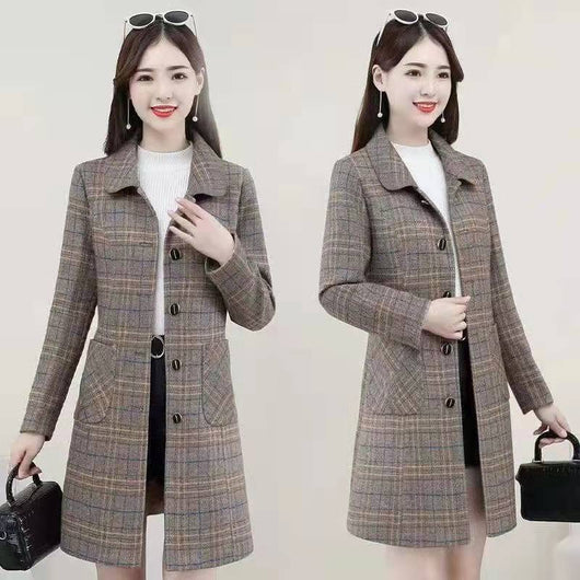 Abrigo de Lana Cuadrillé para Mujer Madura - Colección Otoño - Image 4