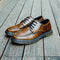 Zapatos Casuales de Cuero Británico con Detalle Artesanal - Estilo Low Top