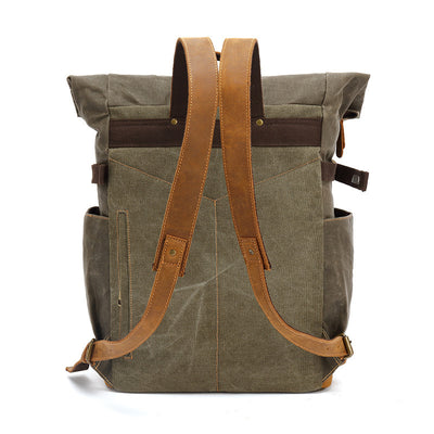 Mochila de Cuero Crazy Horse para Viajes - Bolsa Multifuncional Hombre con Compartimento Laptop - Image 3