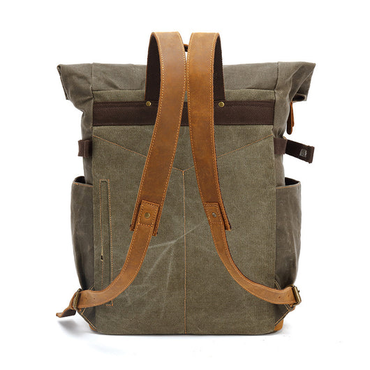 Mochila de Cuero Crazy Horse para Viajes - Bolsa Multifuncional Hombre con Compartimento Laptop - Image 3