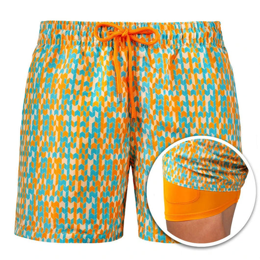 Pantalones Cortos Deportivos Estampados de Doble Capa para Hombre - Image 17