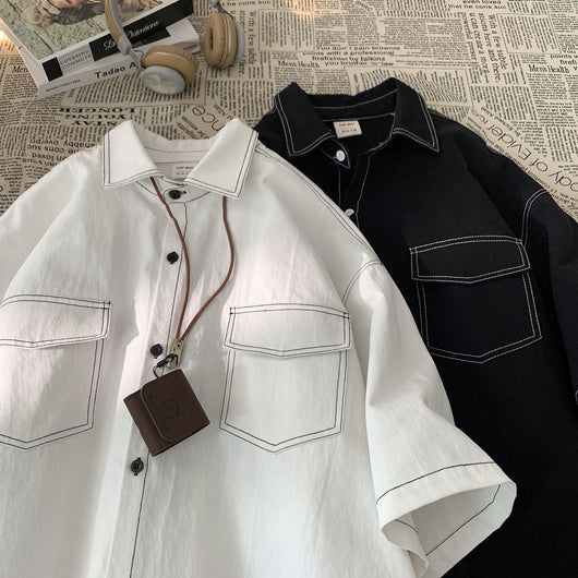 Camisa Retro de Manga Corta para Hombre - Estilo Casual - Image 5