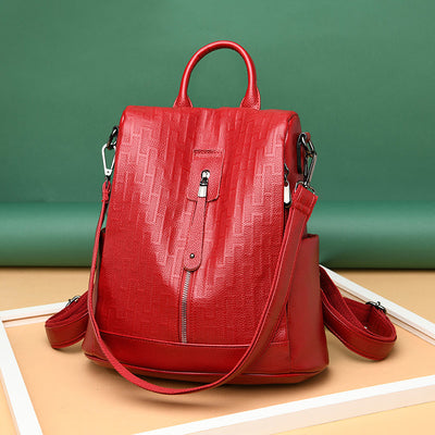 Mochila Antirrobo de Cuero para Mujer - Multifuncional y Segura - Image 4