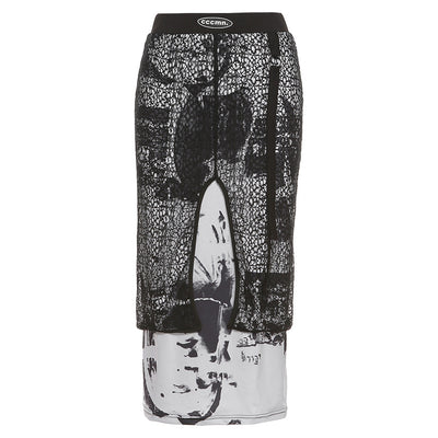 Falda Estampada con Degradado y Diseño Personalizado de Tinta Salpicada - Image 5
