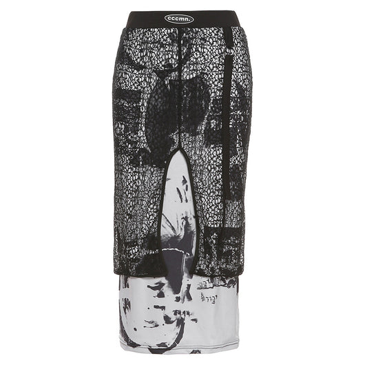 Falda Estampada con Degradado y Diseño Personalizado de Tinta Salpicada - Image 5