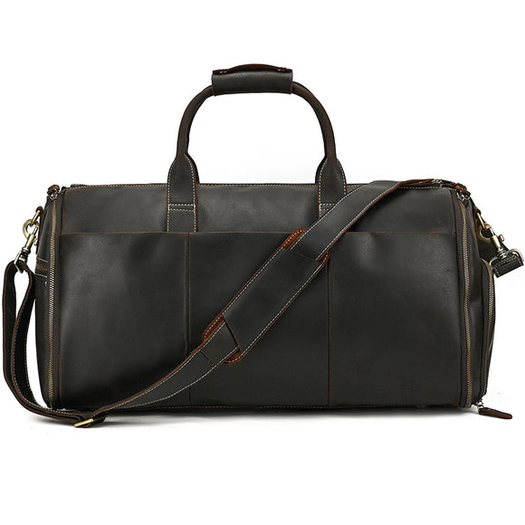 Bolsa de Viaje Vintage de Cuero Plegable Multifuncional