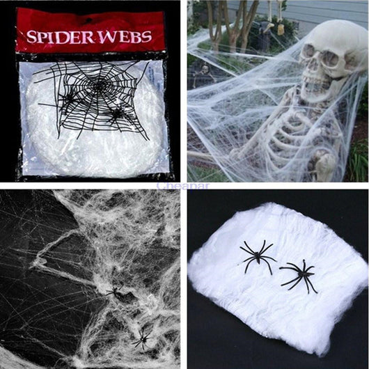 Telaraña de Algodón con Araña para Decoración de Halloween - Image 4