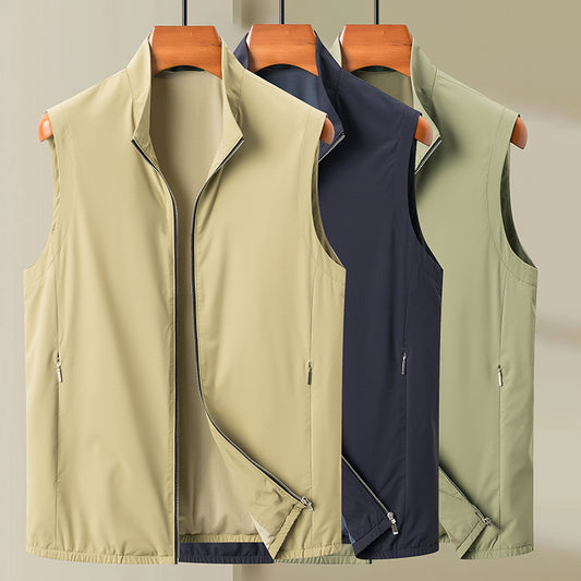 Chaleco Casual para Hombre Elegante y Cómodo con Cuello de Pie
