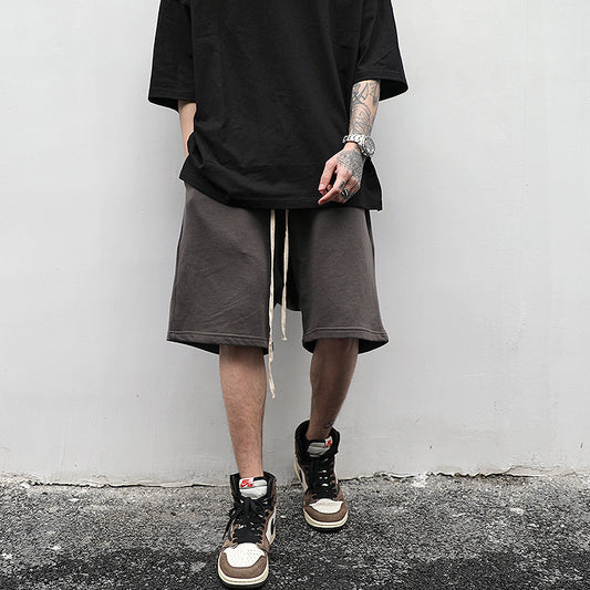 Shorts Deportivos de Tela Terry con Cintura Ancha