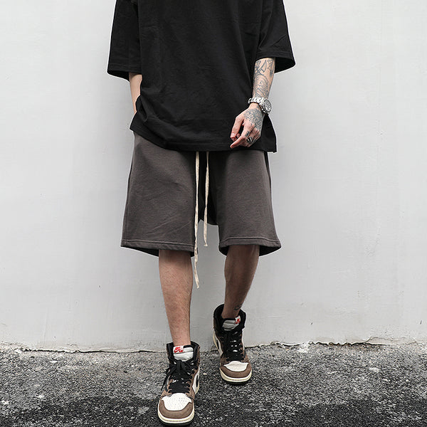 Shorts Deportivos de Tela Terry con Cintura Ancha