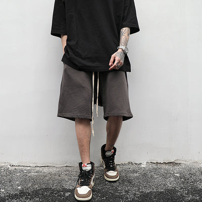 Shorts Deportivos de Tela Terry con Cintura Ancha