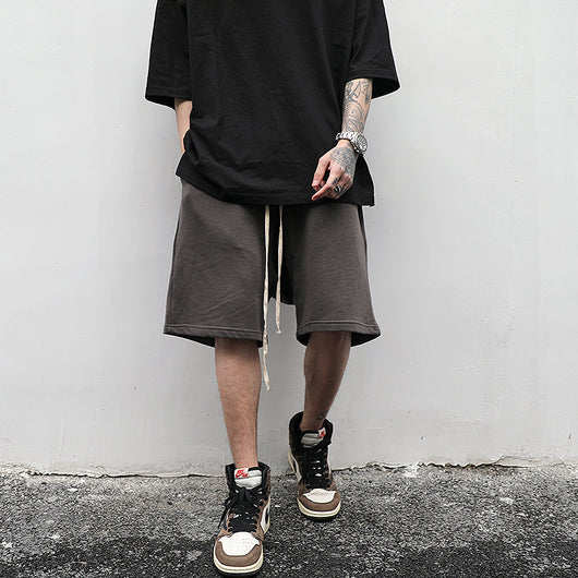 Shorts Deportivos de Tela Terry con Cintura Ancha