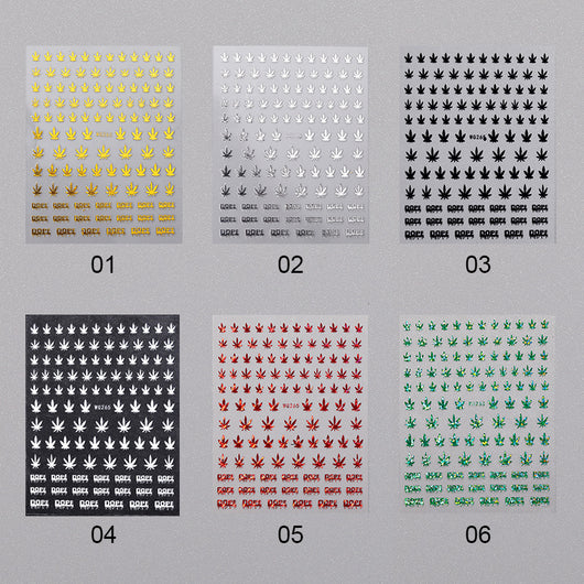 Stickers de Uñas 3D Hoja de Arce con Bronce Láser - Diseño DIY 6 Colores - Image 9