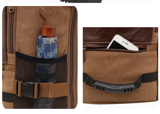 Mochila de Lona para Hombre - Backpack de Viaje y Trabajo con Compartimento Laptop - Image 19