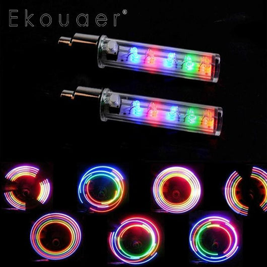 Luces LED Decorativas Impermeables para Válvula de Llanta de Bicicleta con 7 Funciones