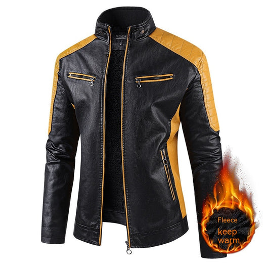 Abrigo de Cuero para Hombre con Forro Polar - Estilo Europeo Otoño Invierno - Image 4