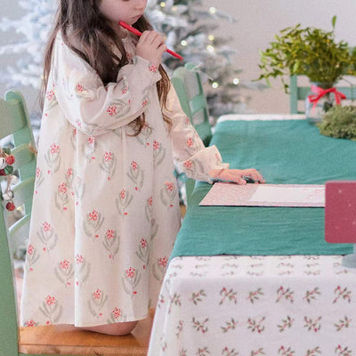 Vestido Infantil de Algodón Estampado Floral Manga Larga para Niña - Image 12