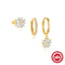 Simple Ins Estilo S925 Loving Heart In Sterling Plateado Dripping Turquoise 5 Dorado 3 Sets 925 Plateado