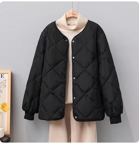 Chaqueta Corta Acolchada con Diseño Rombo para Mujer - Image 7