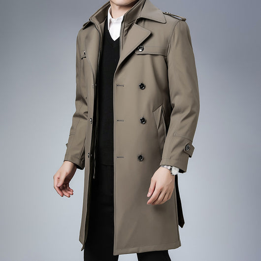Chaqueta Cortavientos Doble Botonadura con Forro de Lana Desmontable para Hombre - Image 4