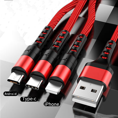 Cable de Carga Rápida Trenzado Android con Triple Conectividad - Image 3