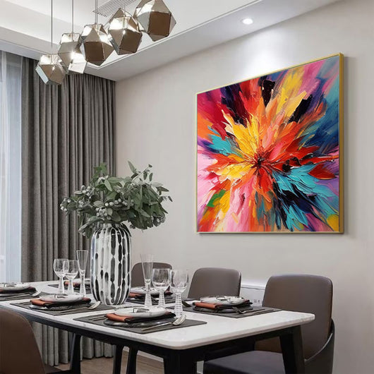 Pintura al Óleo Floral Abstracta Hecha a Mano con Espátula – Arte Moderno para Decoración - Image 4