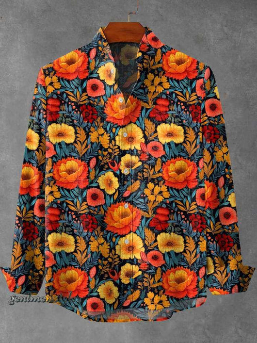 Camisa de Cuadros con Cuello Mao Manga Larga para Hombre - Image 20
