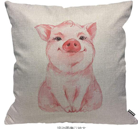 Funda de Almohada de Algodón y Lino con Diseño de Perrito Adorable - Image 5