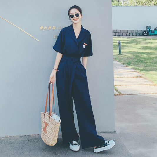 Jumpsuit Elegante de Corte Recto y Escote en V