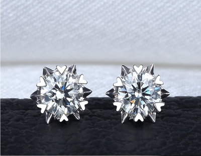 Aretes de Diamante Moissanita Platino Importados Diseño Copo de Nieve - Image 10