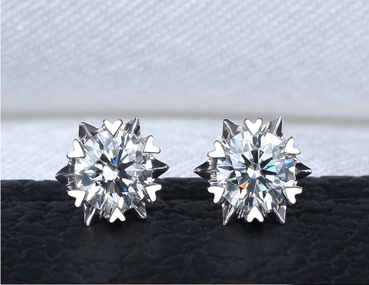 Aretes de Diamante Moissanita Platino Importados Diseño Copo de Nieve - Image 10