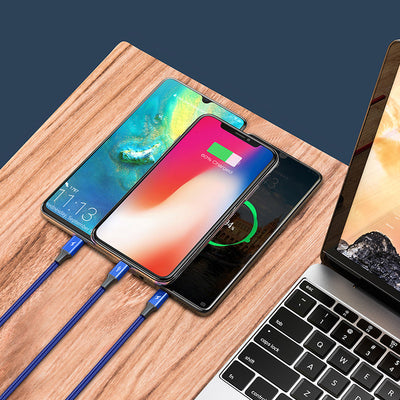 Cable 3 en 1 Rapid Series - iPhone, Android y USB-C Azul Oscuro - Image 3