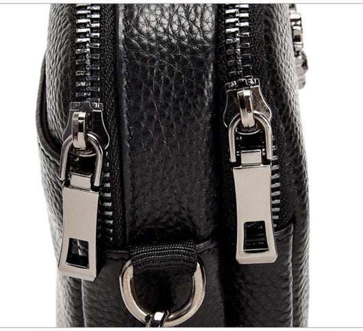 Bolso Bandolera de Cuero Multicapa para Celular y Documentos - Image 7