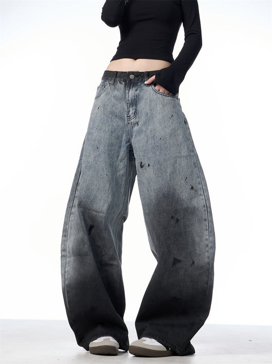 Pantalones Jeans Sueltos Efecto Desteñido con Tinta Splash - Image 7