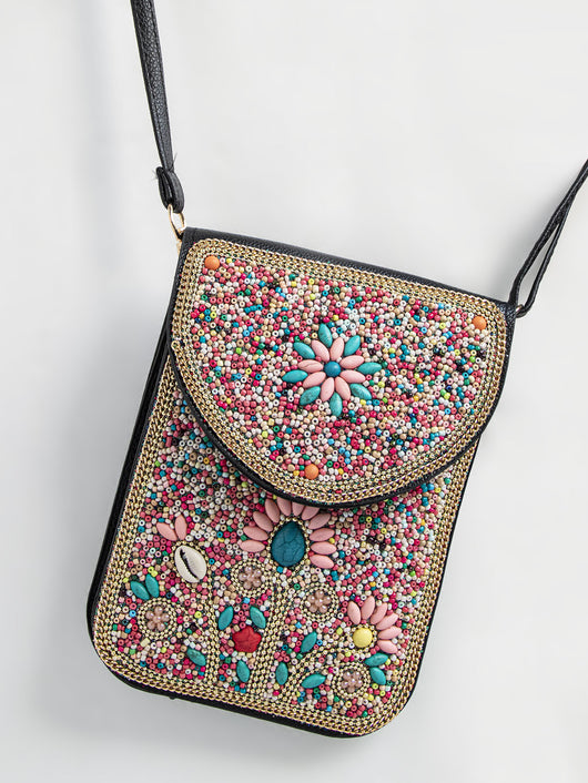 Bolsa Bohemia para Celular con Cuentas y Concha Marina - Image 20