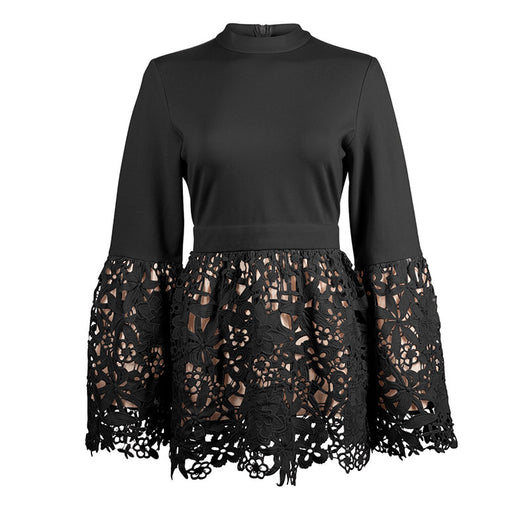 Blusa Elegante Talla Grande con Encaje y Mangas Acampanadas para Mujer - Image 2