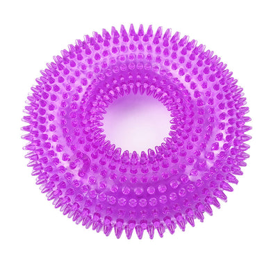 Blue spiky pet toy, a bite-resistant sounding ring made of TPR material for dogs and cats. - Image 6