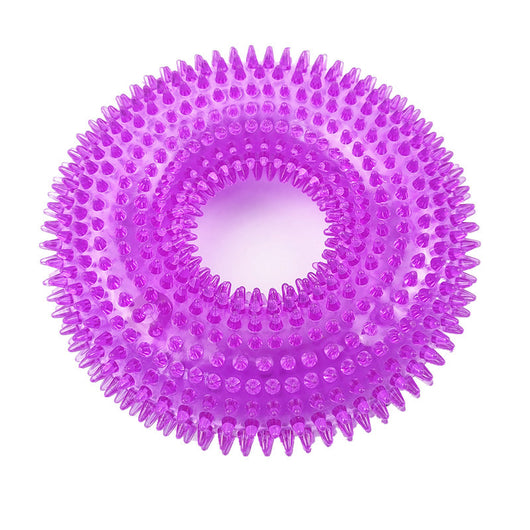 Blue spiky pet toy, a bite-resistant sounding ring made of TPR material for dogs and cats. - Image 6