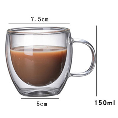 Taza de Café Térmica de Vidrio Borosilicato Doble Capa con Asa - Image 16