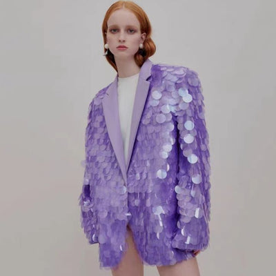 Blazer de Lentejuelas Sueltas para Cena y Eventos Elegantes