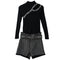 Conjunto de Dos Piezas: Suéter Tejido Elegante y Short de Cintura Alta