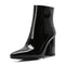 Botas Cortas Talla Grande con Tacón Grueso en Oro y Plata
