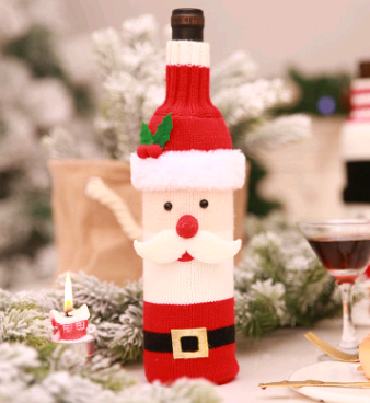 Juego de Botellas Decorativas Navideñas para Vino y Champagne